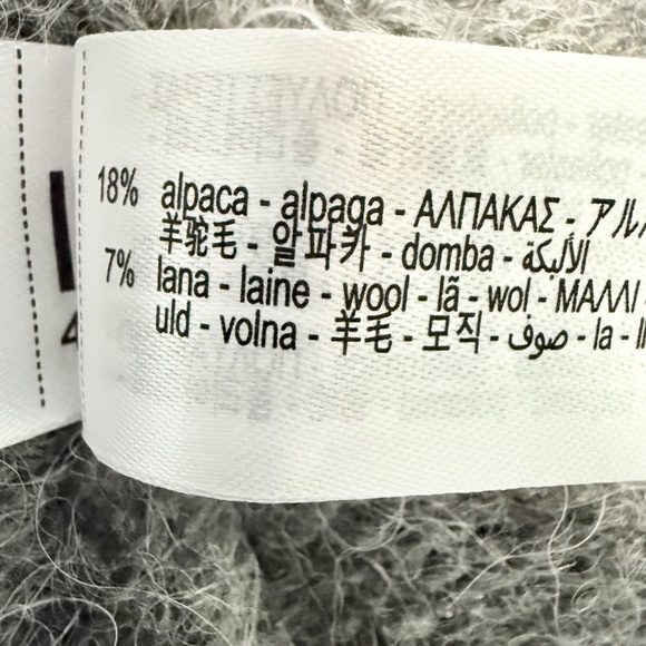 ZARA GREY WOOL ALPACA KNIT CROP CARDIGAN WITH FAUX PEARLS LAPEL COLLAR SIZE S - Picture 9 of 10